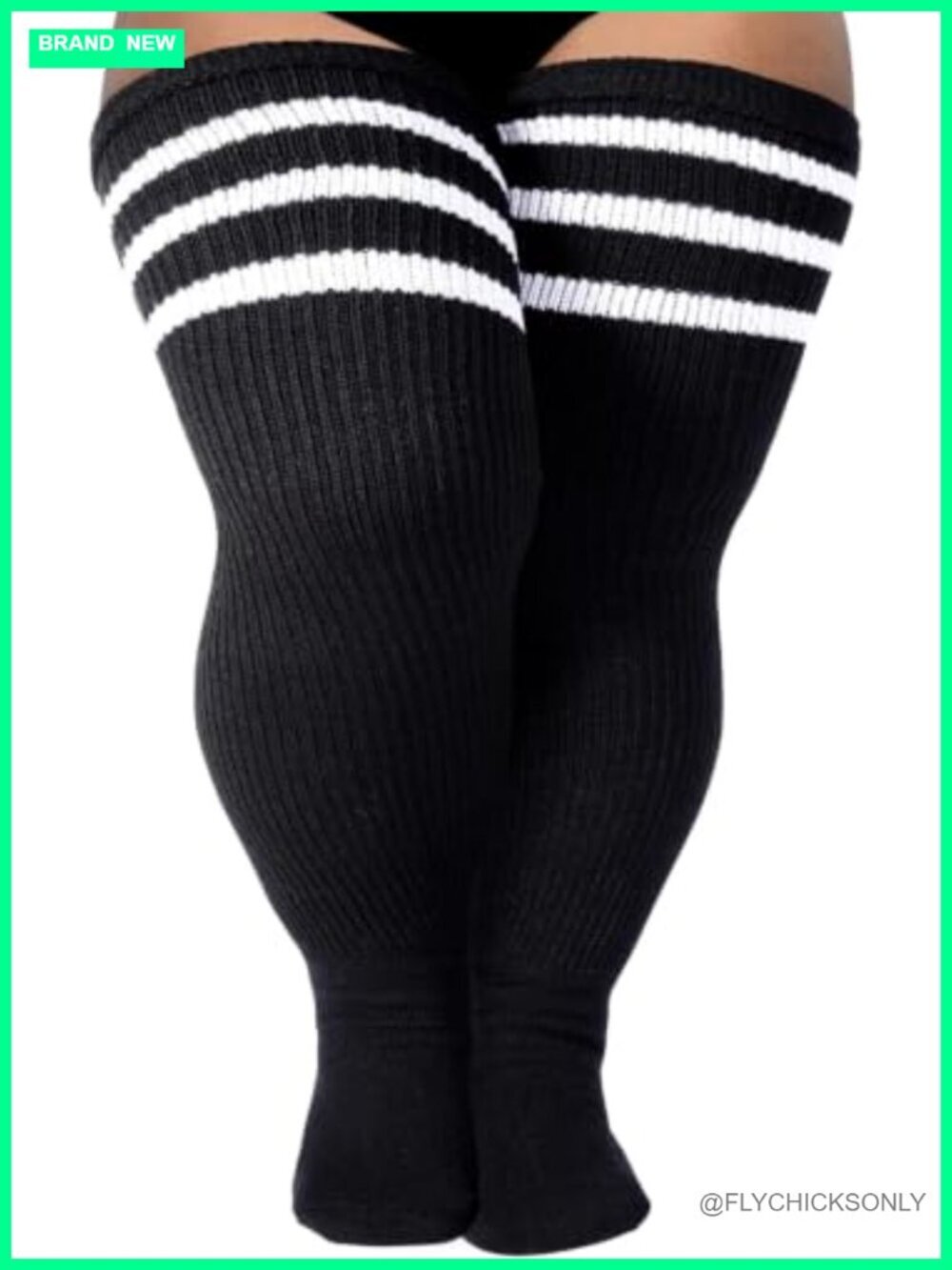 Plus Size Thigh High Socks with Non-Slip Straps Cable Knit Leg Warmers